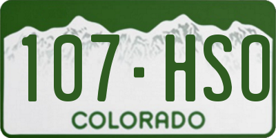 CO license plate 107HSO