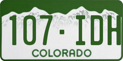 CO license plate 107IDH