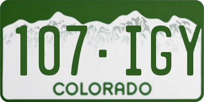 CO license plate 107IGY