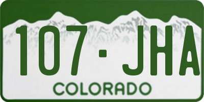 CO license plate 107JHA