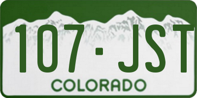 CO license plate 107JST