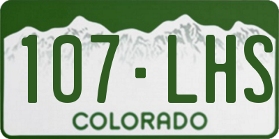CO license plate 107LHS