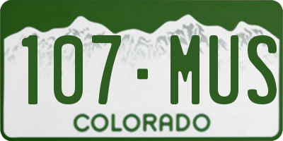 CO license plate 107MUS