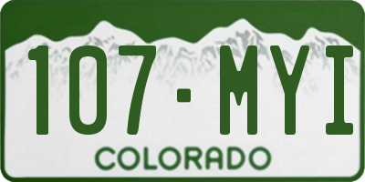 CO license plate 107MYI