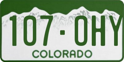 CO license plate 107OHY