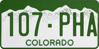 CO license plate 107PHA
