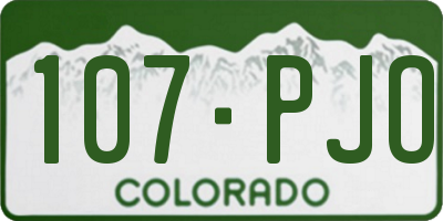 CO license plate 107PJO
