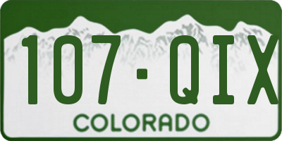 CO license plate 107QIX