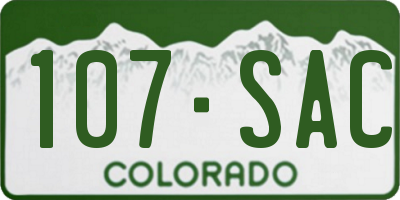 CO license plate 107SAC