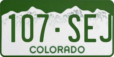 CO license plate 107SEJ