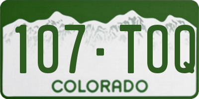CO license plate 107TOQ