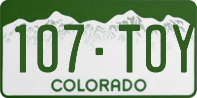CO license plate 107TOY