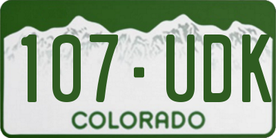 CO license plate 107UDK