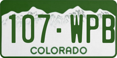CO license plate 107WPB