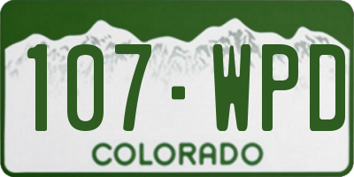 CO license plate 107WPD