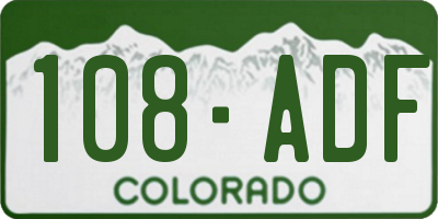 CO license plate 108ADF