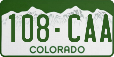 CO license plate 108CAA
