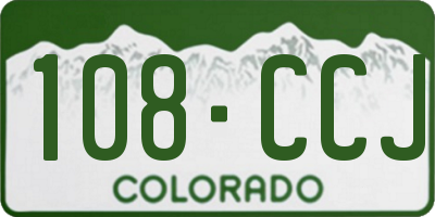 CO license plate 108CCJ
