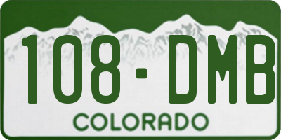 CO license plate 108DMB