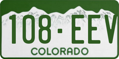 CO license plate 108EEV