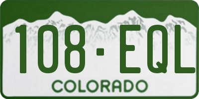 CO license plate 108EQL