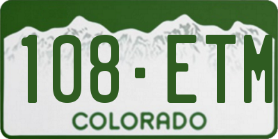 CO license plate 108ETM