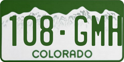 CO license plate 108GMH