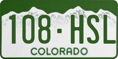 CO license plate 108HSL