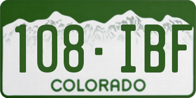 CO license plate 108IBF