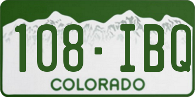 CO license plate 108IBQ