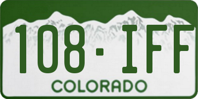 CO license plate 108IFF