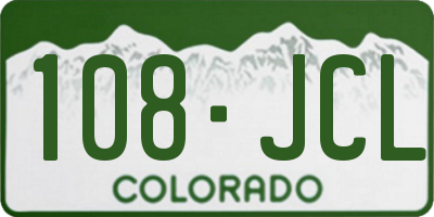 CO license plate 108JCL