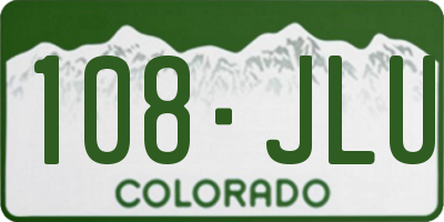 CO license plate 108JLU