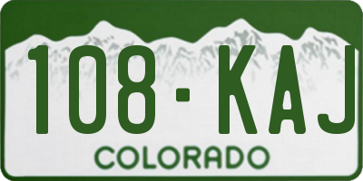 CO license plate 108KAJ