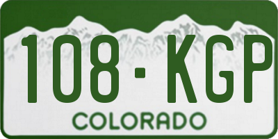 CO license plate 108KGP