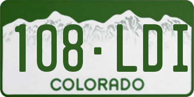 CO license plate 108LDI