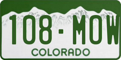 CO license plate 108MOW