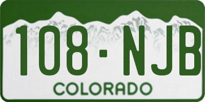 CO license plate 108NJB