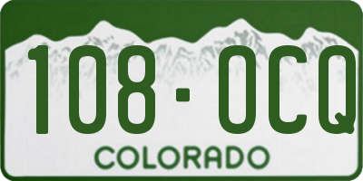 CO license plate 108OCQ