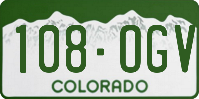 CO license plate 108OGV