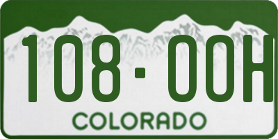 CO license plate 108OOH