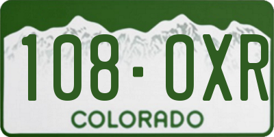 CO license plate 108OXR