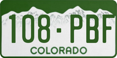 CO license plate 108PBF
