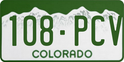 CO license plate 108PCV