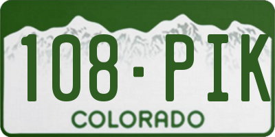 CO license plate 108PIK