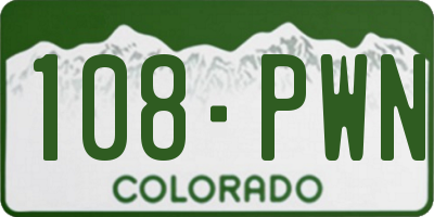 CO license plate 108PWN