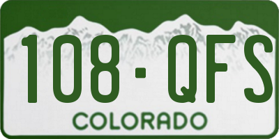CO license plate 108QFS