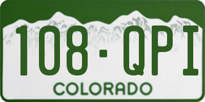 CO license plate 108QPI