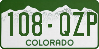 CO license plate 108QZP