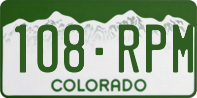 CO license plate 108RPM